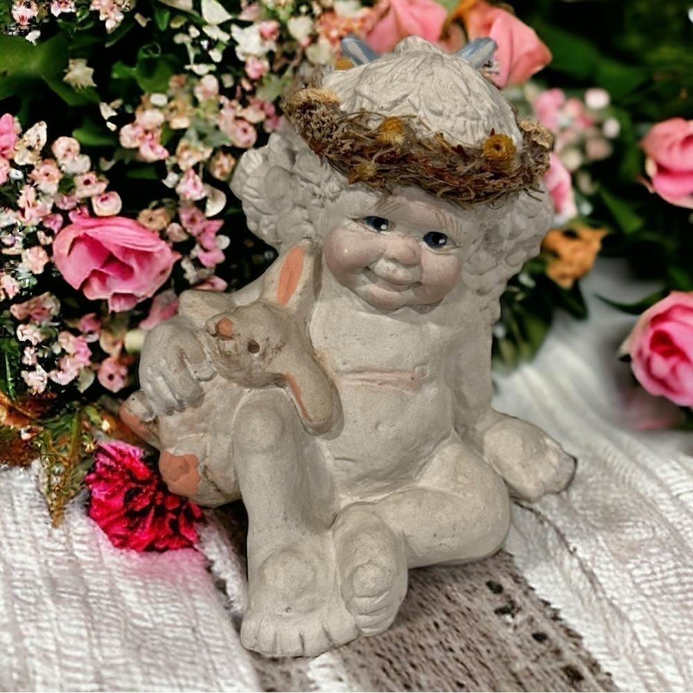 VINTAGE 90’s~CAST ART~DREAMSICLES (CHERUB & BUNNY) by KRISTIN HAYNES~PERFECT~BR